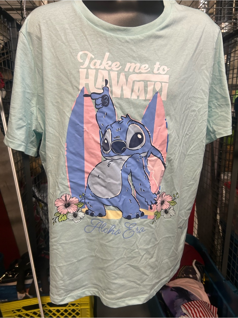 Creased but exc quality Light Teal Stitch 'Take Me to Hawaii' Graphic Tee 1X